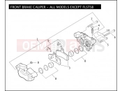 Harley-Davidson 2010 SOFTAIL SOFTAIL DELUXE  - FLSTN FRONT BRAKE CALIPER - ALL MODELS EXCEPT FLSTSB