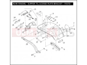 Harley-Davidson 2007 SOFTAIL NIGHT TRAIN  - FXSTB REAR FENDER, SUPPORTS, LICENSE PLATE BRACKET - FXSTD