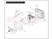 HARLEY-DAVIDSON DYNA WIDE GLIDE  - FXDWGI BATTERY TRAY & BATTERY