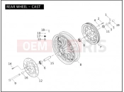 Harley-Davidson 2005 DYNA DYNA WIDE GLIDE  - FXDWGI REAR WHEEL - CAST