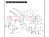Harley-Davidson 2005 SPORTSTER SPORTSTER 1200 ROADSTER  - XL1200R FRAME, REAR FORK & JIFFY STAND