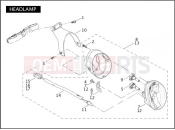 Harley-Davidson 2004 VRSC VRSCA V-ROD 98  - VRSCA 98 HEADLAMP