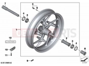 BMW Motorrad BMW 2021 K models K 1600 Bagger (0F51, 0F53) Cast wheel, RDC, front | Cast wheel, RDC, front