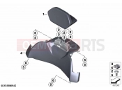 BMW Motorrad BMW 2021 K models K 1600 Bagger (0F51, 0F53) Backrest pad with backrest 2 | Backrest pad with backrest 2