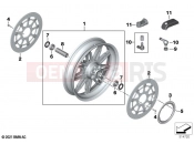 BMW Motorrad BMW 2020 K models K 1600 Bagger 22 (0F61, 0F63) Forged wheel, front | Forged wheel, front