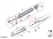 BMW Motorrad BMW 2023 R models R 18 Classic (0L21, 0L23) Rear silencer | Rear silencer