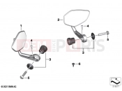 BMW Motorrad BMW 2023 S models S 1000 R (0E51, 0E53) Mirror handlebar end | Mirror handlebar end