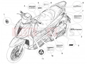 PIAGGIO BV 400 Deep Black E5 (CA, USA) Plates - Emblems
