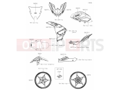 KAWASAKI NINJA 500 SE (EX500JSFAN) 63 Decals(Green)
