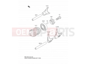 8 - GEAR CHANGE DRUM/SHIFT FORK - Suzuki RM100 K3 (2003) (E28)